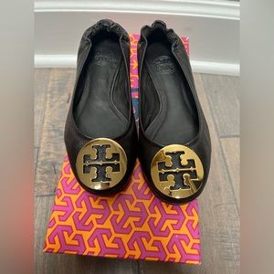 TORY BURCH Women's Reva Brown Ballet Flats Shoes Size 5